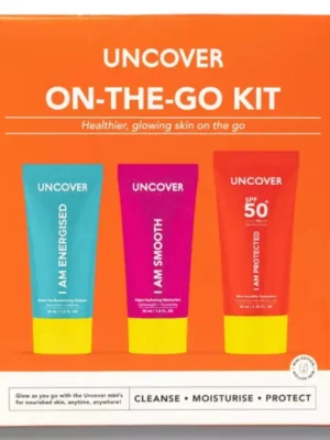 Uncover On The Go Kit (3 step routine: cleanser 30ml, moisturizer 30ml, sunscreen 40ml)