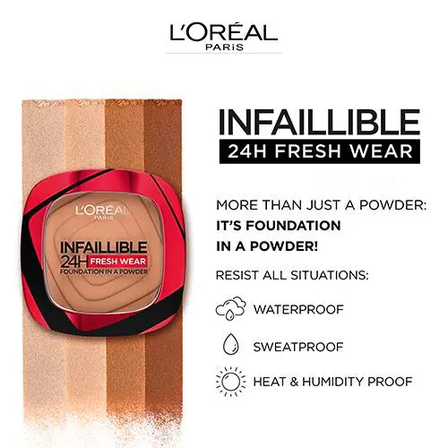 L’Oréal Paris 24H Fresh Wear 24H Fresh Wear Foundation Powder - Image 4