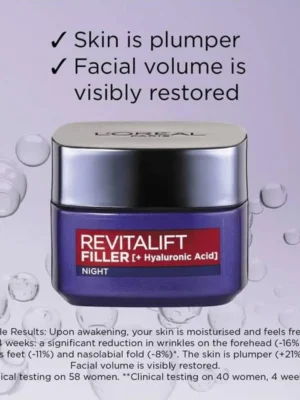 L’Oreal Paris Revitalift Filler + Hyaluronic Acid Replumping Night Cream 50ml